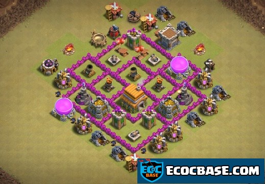 #0714 TH6 War Base Layout, Ayuntamiento 6 Diseño Guerra