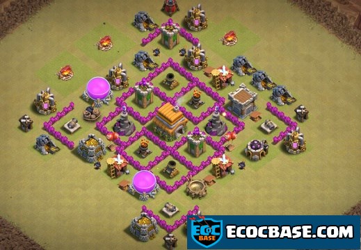 #0719 War Base Layout for TH6, Diseño de Guerra Ayuntamiento 6