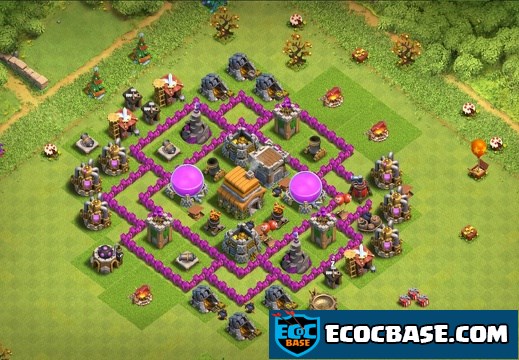 #0725 Pushing Trophies and Farming Base Layout TH6, Subida de Copas Ayuntamiento 6