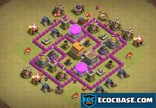 #0733 War Base Layout TH6, Diseño Guerra y Subida de Copas