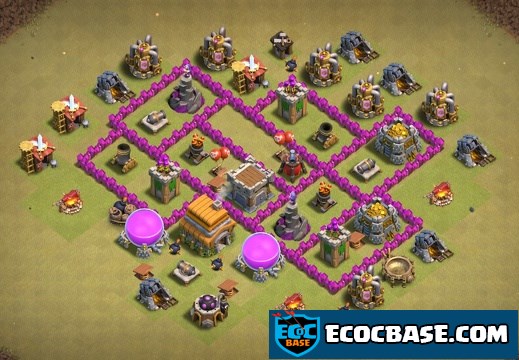 #0734 Good War Base Layout TH6, Diseño Guerrra Ayuntamiento 6